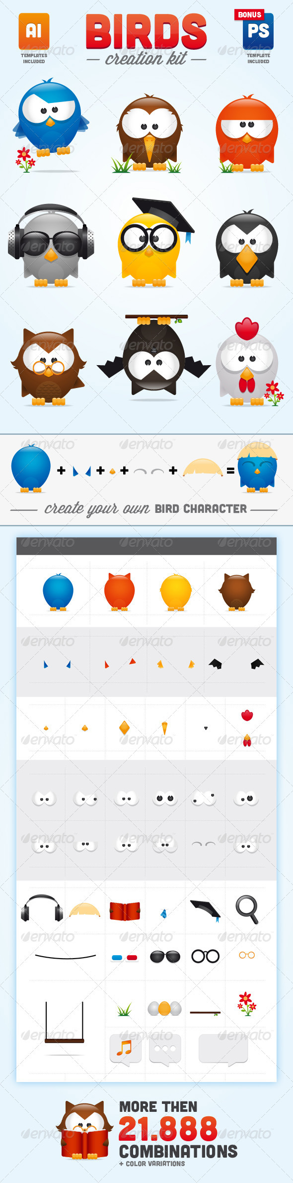 Birds Creation Kit - Animals Characters