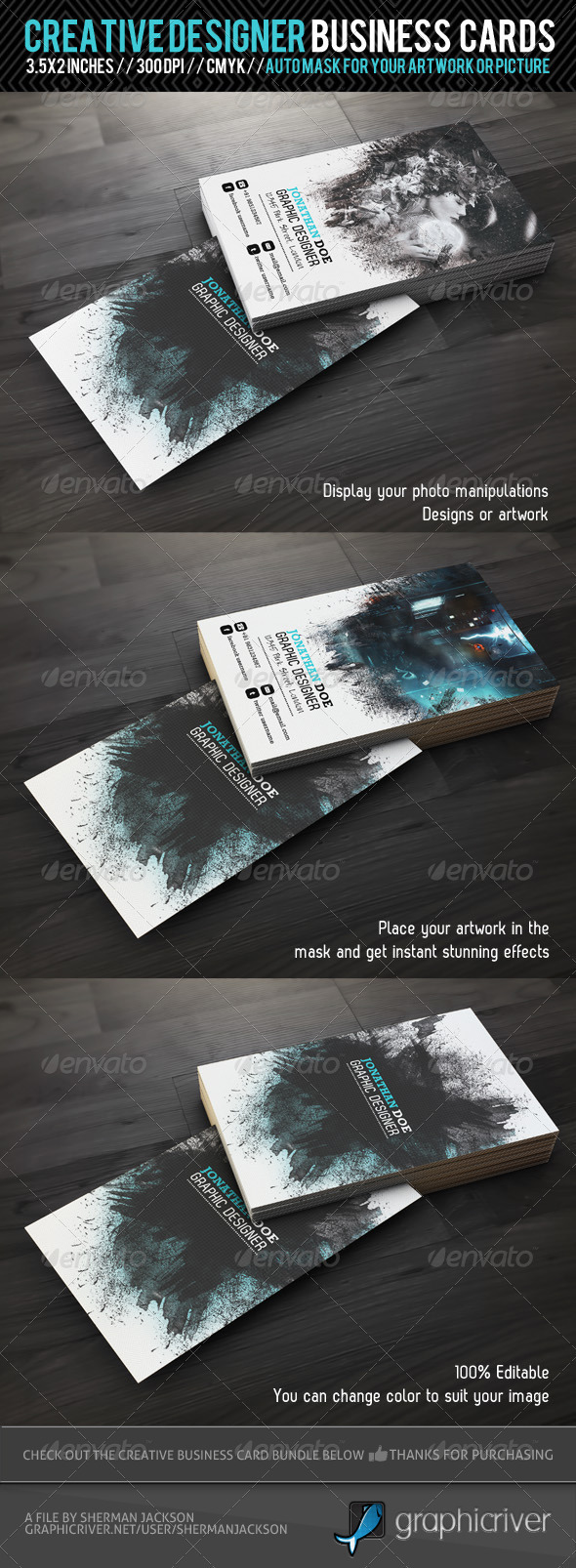 GraphicRiver Creative Designer Business Card 1685337 GraphicRiver Creative Designer Business Card 1685337