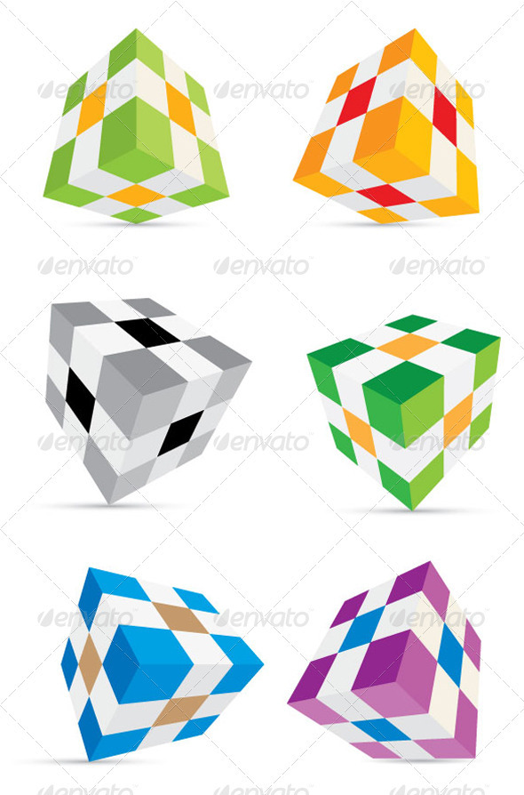 3D Cube Set - Miscellaneous Vectors