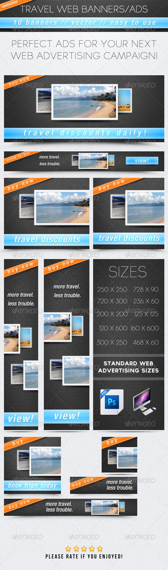 Travel Web Banners/Ads - Banners & Ads Web Elements