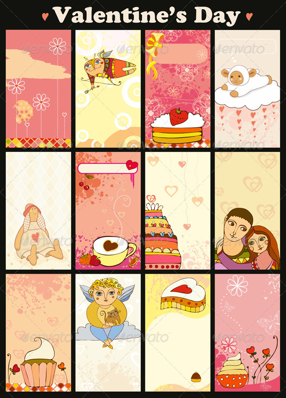 Love Card Vertical Set - Valentines Seasons/Holidays