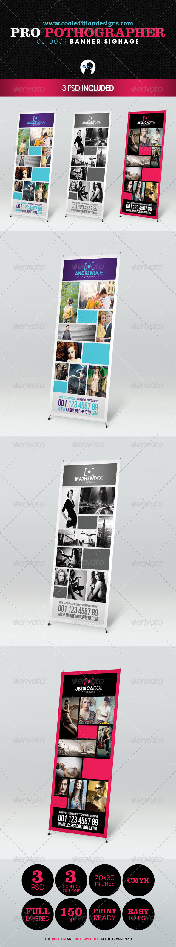 Pro Photographer Outdoor Banner Signage - Signage Print Templates