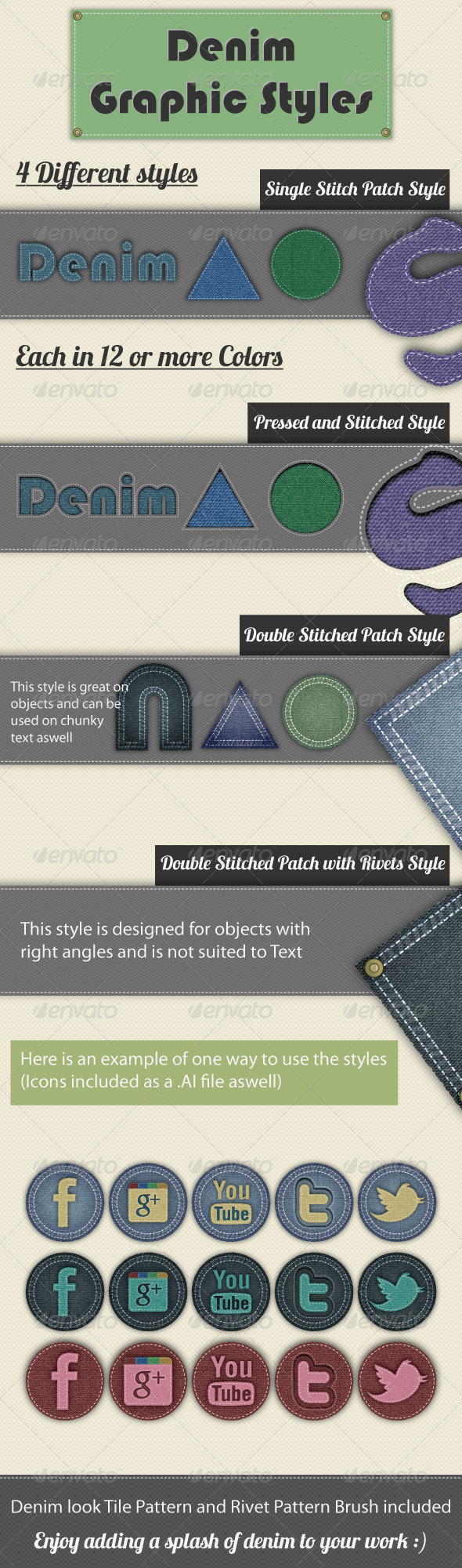 GraphicRiver Denim Graphic Styles For Illustrator 2425388 GraphicRiver Denim Graphic Styles For Illustrator 2425388