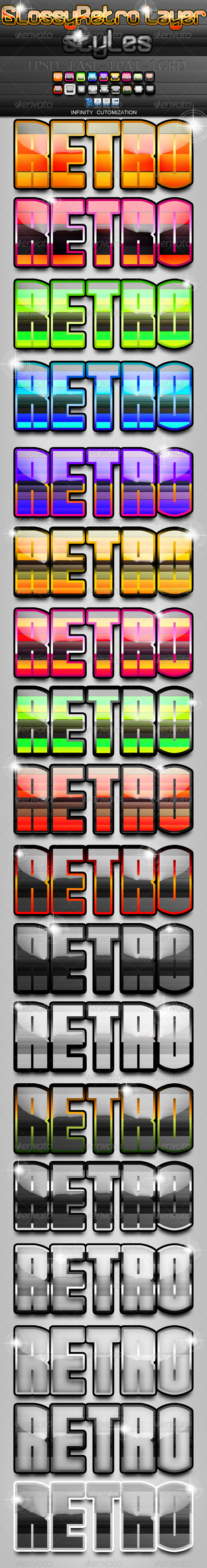 Glossy Retro Layer Styles - Text Effects Styles