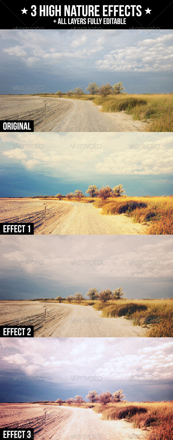 3 High Nature Effects - Actions Photoshop