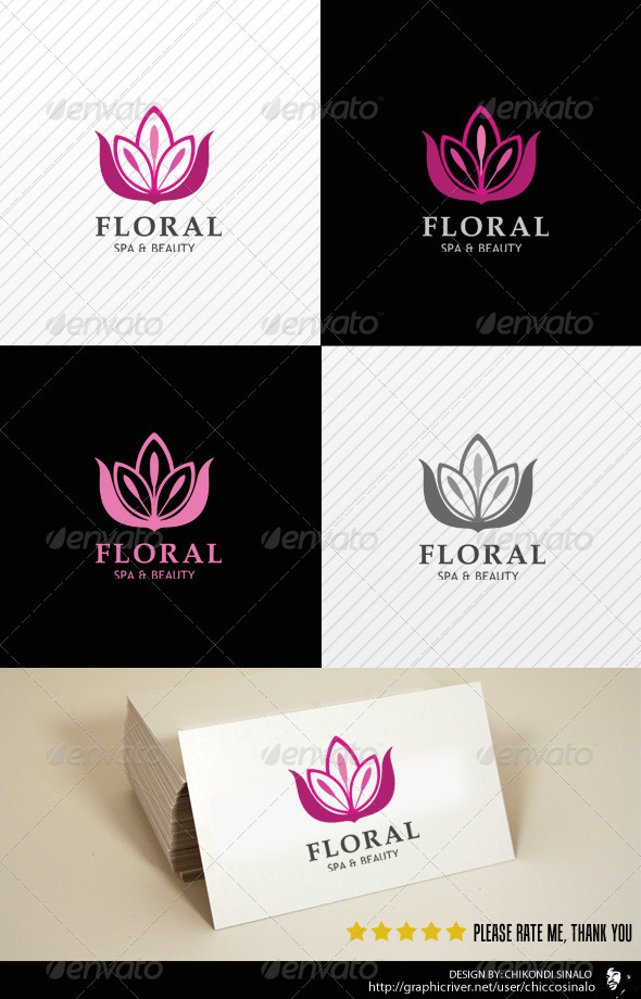 Floral Beauty Spa Logo Template - Letters Logo Templates