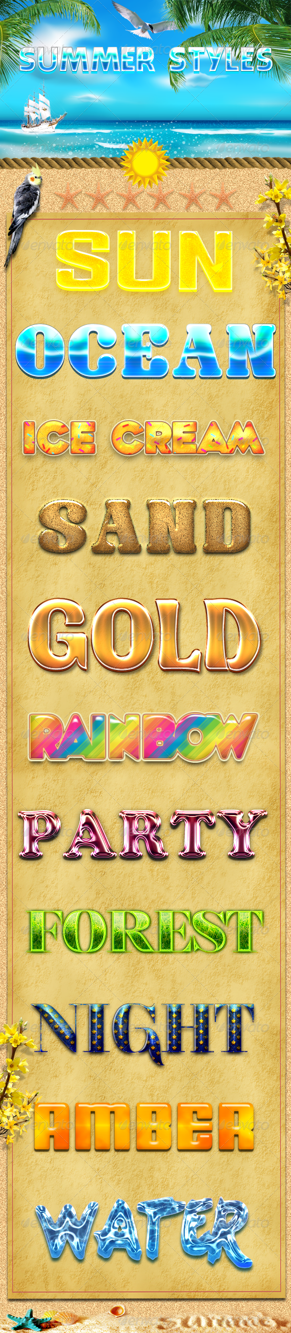 Summer Styles - Text Effects Styles
