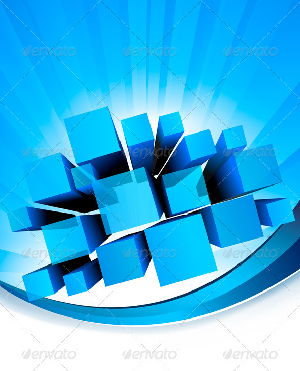 Abstract business background with blue graph - Backgrounds Business