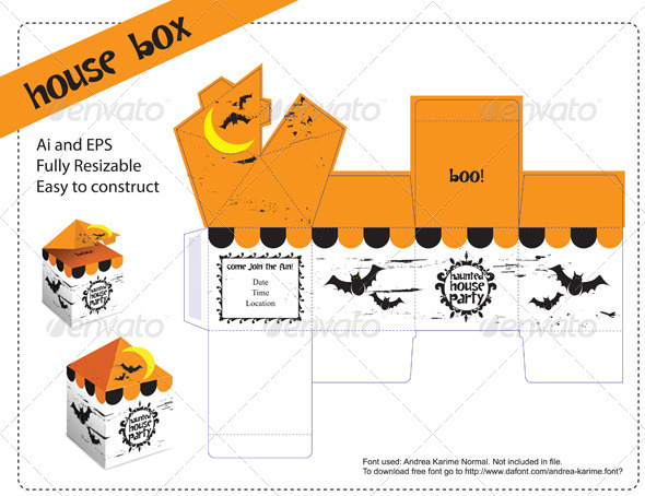 House Box Template - Packaging Print Templates