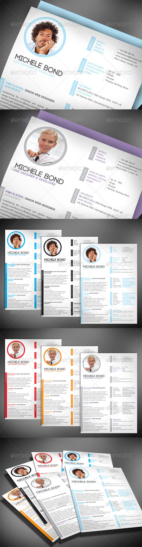 GraphicRiver Modern Professional Resume 2428137 GraphicRiver Modern Professional Resume 2428137