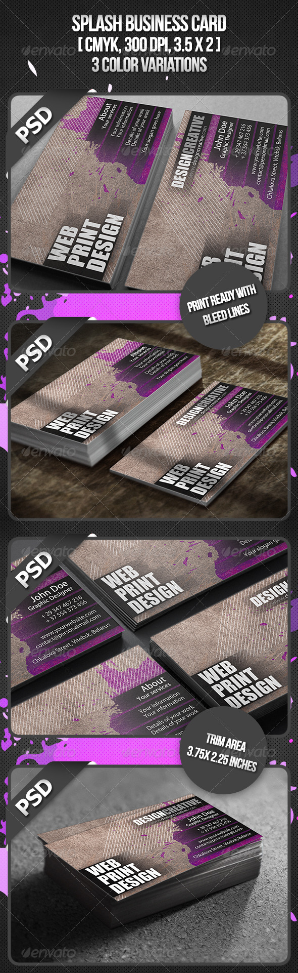 Splash Business Card - Grunge Business Cards