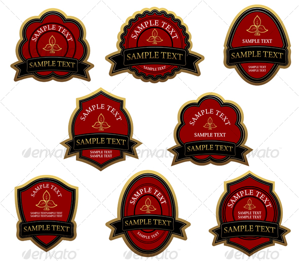 Set of red vintage labels - Decorative Vectors