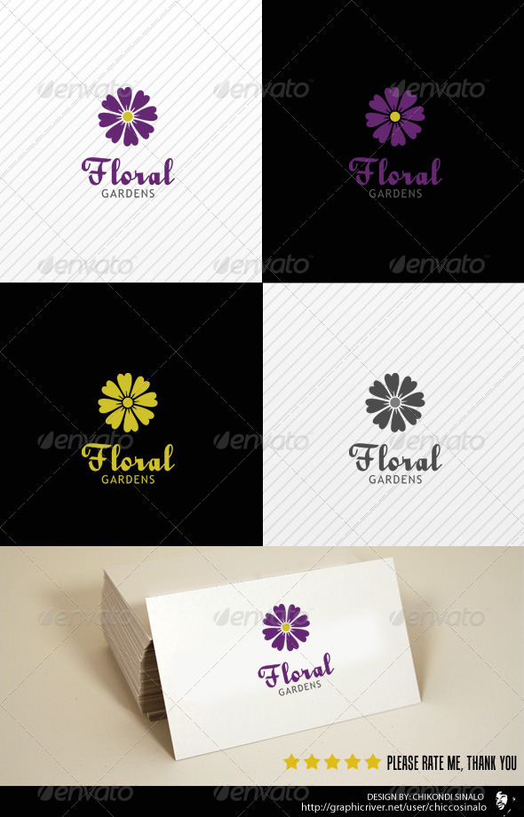 Floral Garden Logo Template - Nature Logo Templates