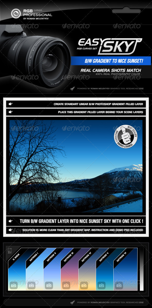 RGB Curves Professional - Easy Sky Sunsets - Photoshop Add-ons