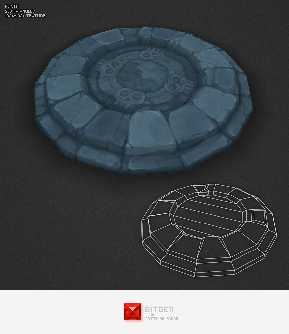 Low Poly Dungeon Plinth - 3DOcean Item for Sale