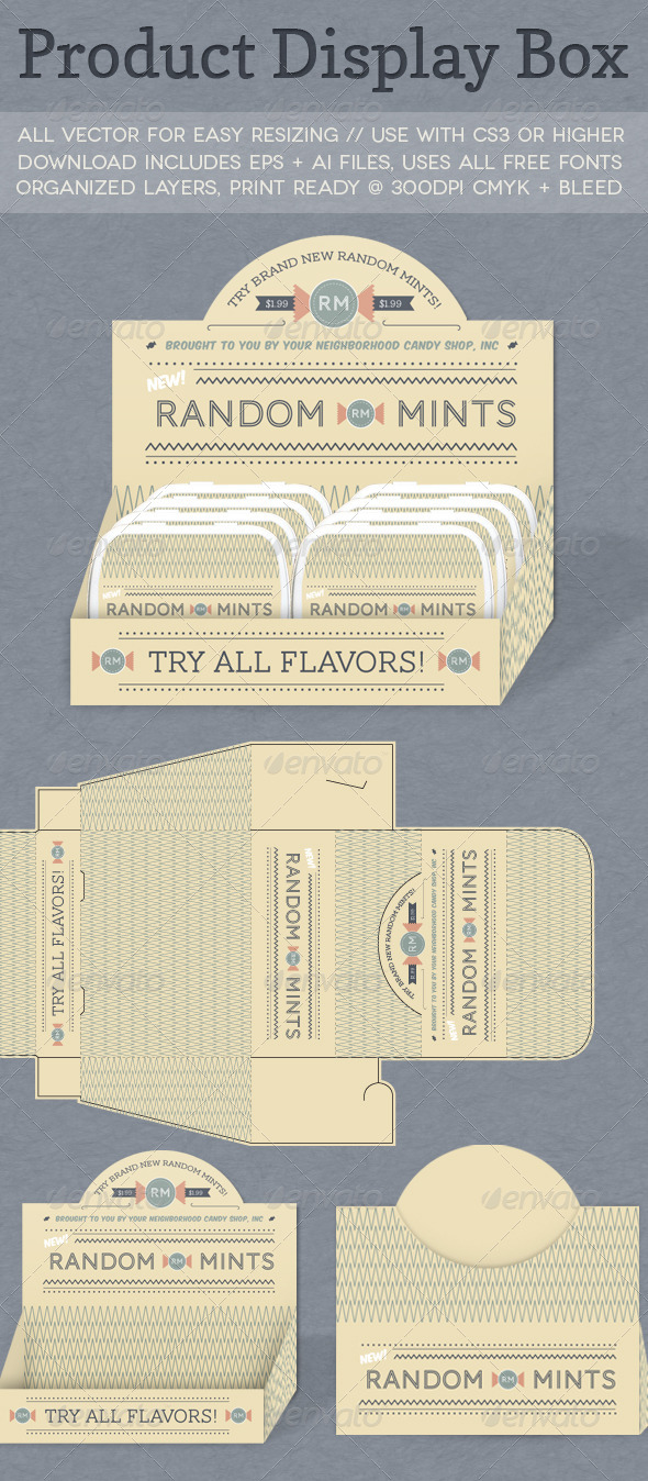 Product Display Box - Packaging Print Templates