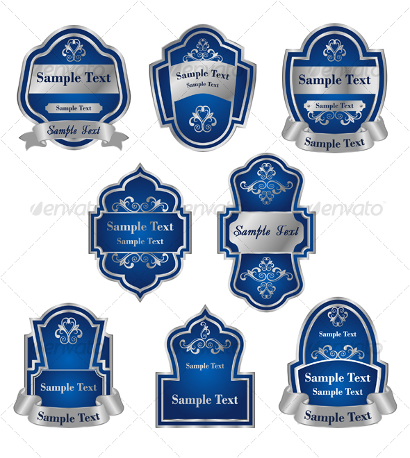 GraphicRiver Set of vintage silver labels 2 90431 GraphicRiver Set of vintage silver labels 2 90431