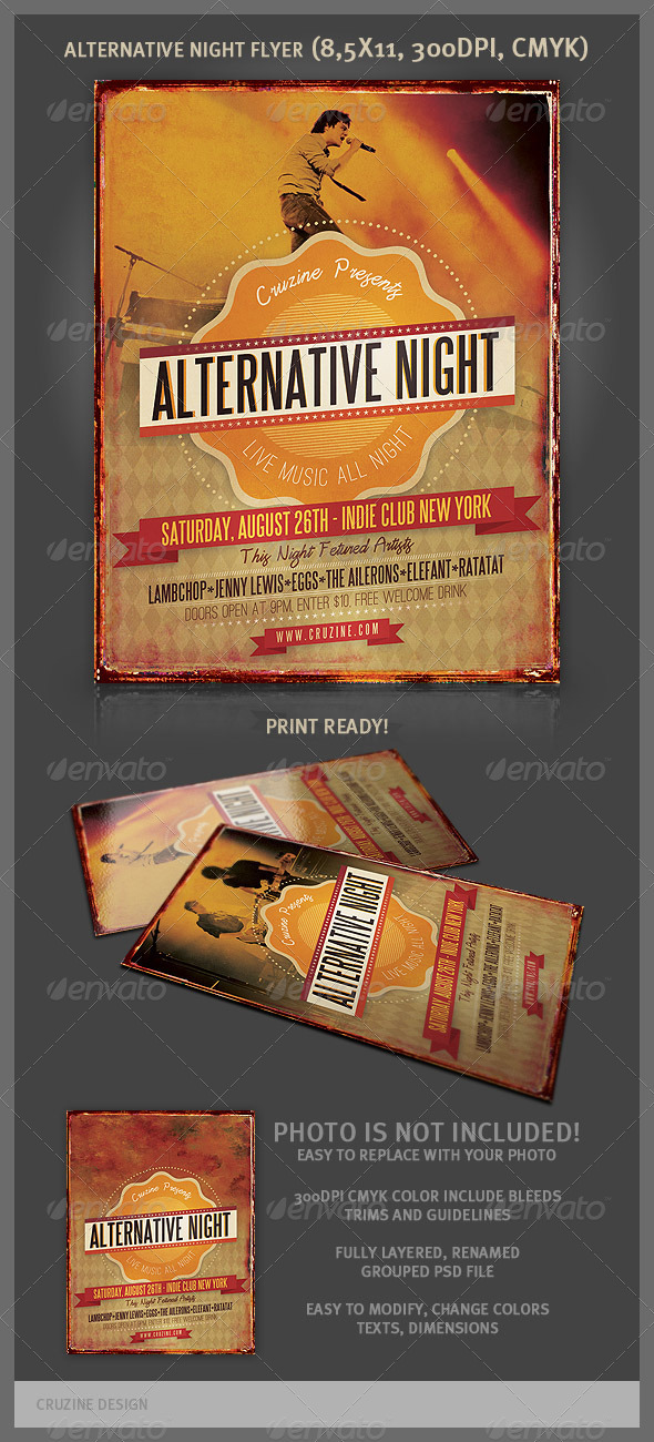 Alternative Night Music Flyer - Concerts Events