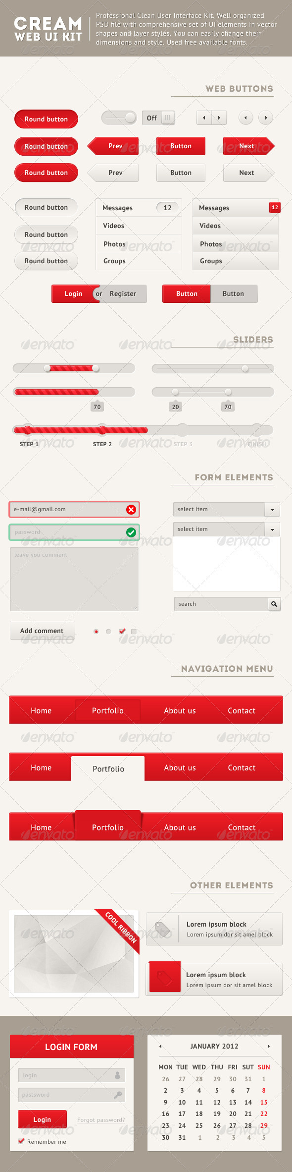 Clean Web UI Kit - User Interfaces Web Elements