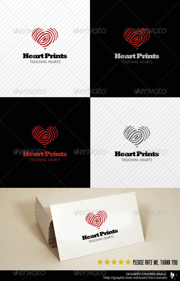 Heart Prints Logo Template - Abstract Logo Templates