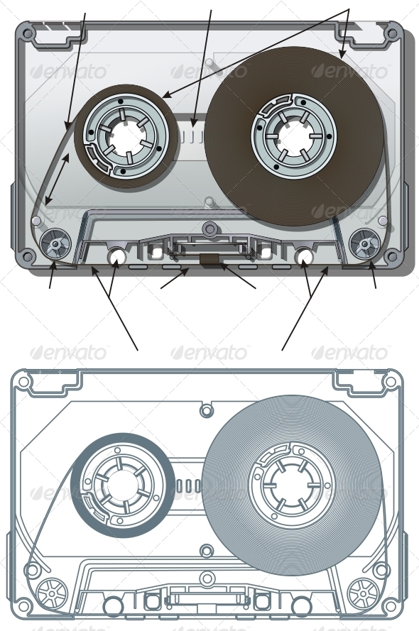 Vector Compact Cassette - Man-made objects Objects
