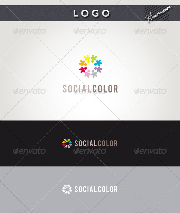 Social Color Logo - Humans Logo Templates
