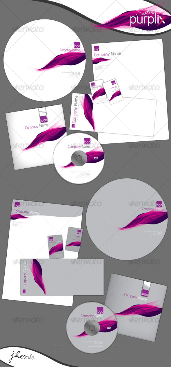 Purplix-sutra Corporate Identity - Stationery Print Templates
