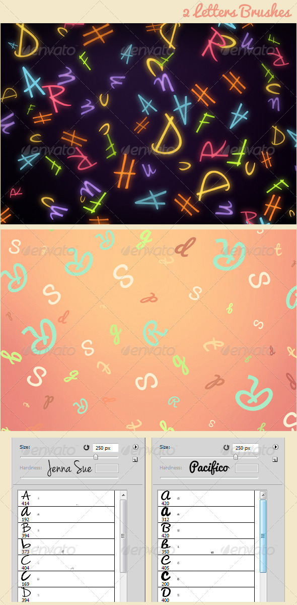 2 Letters Brushes - Abstract Brushes