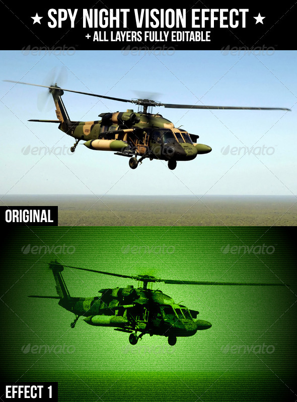 Spy Night Vision Effect - Actions Photoshop