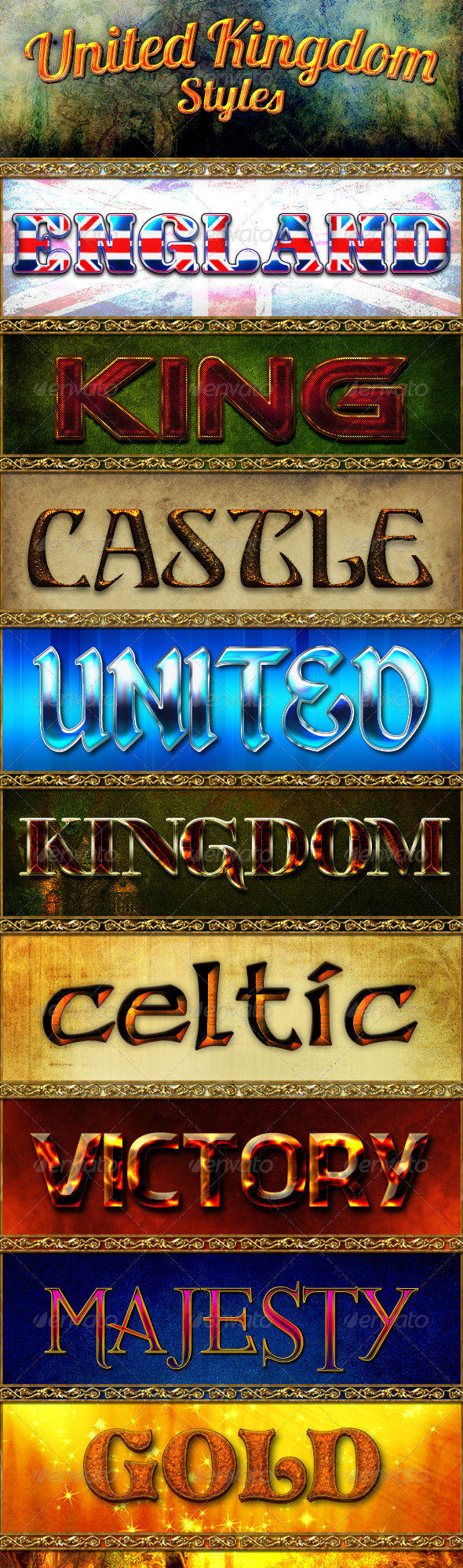 United Kingdom Styles - Text Effects Styles
