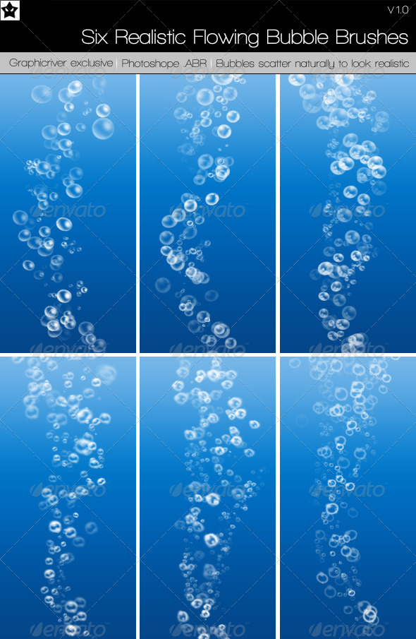 GraphicRiver Six Realistic Flowing Bubble Brushes 281486 GraphicRiver Six Realistic Flowing Bubble Brushes 281486