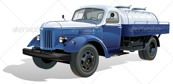 Retro Tanker Truck - Man-made objects Objects