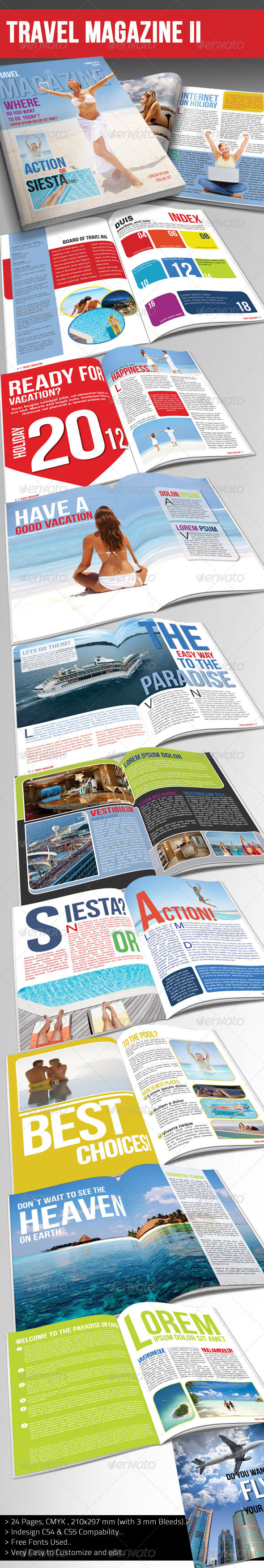 Travel Magazine Template Ver.II - Magazines Print Templates