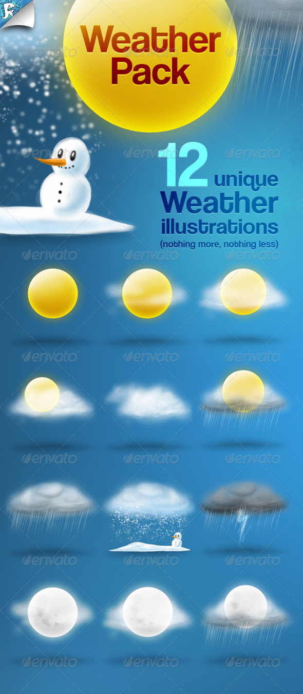 Weather Pack - Sunny Icons - Web Icons