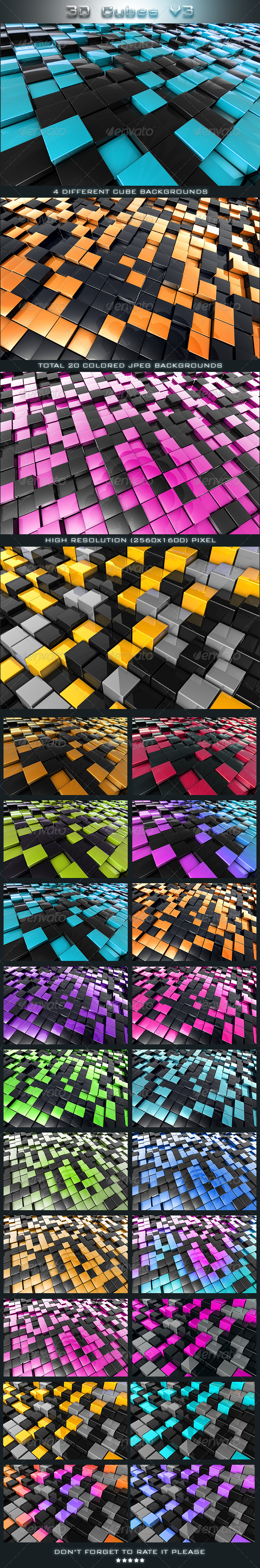 3D Cubes V3 - 3D Backgrounds