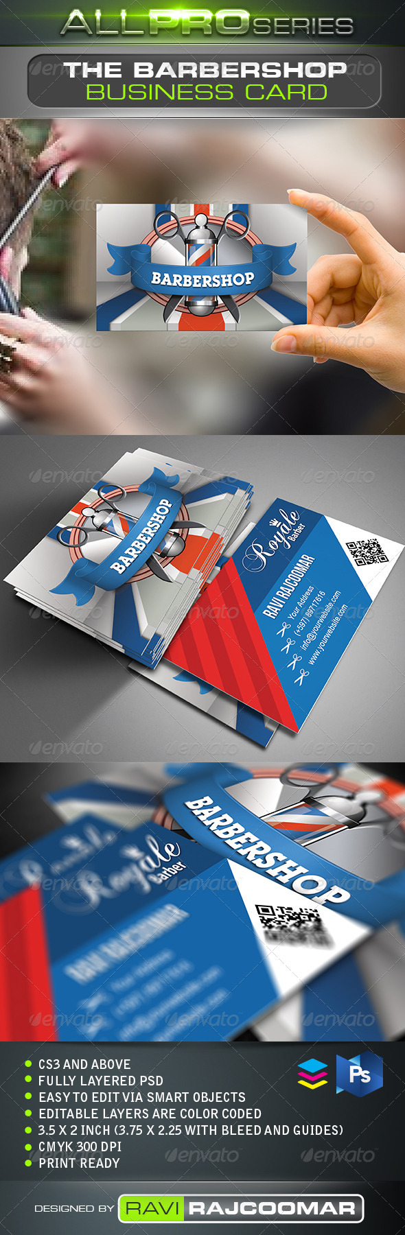 The Barbershop Business Card - Creative Business Cards