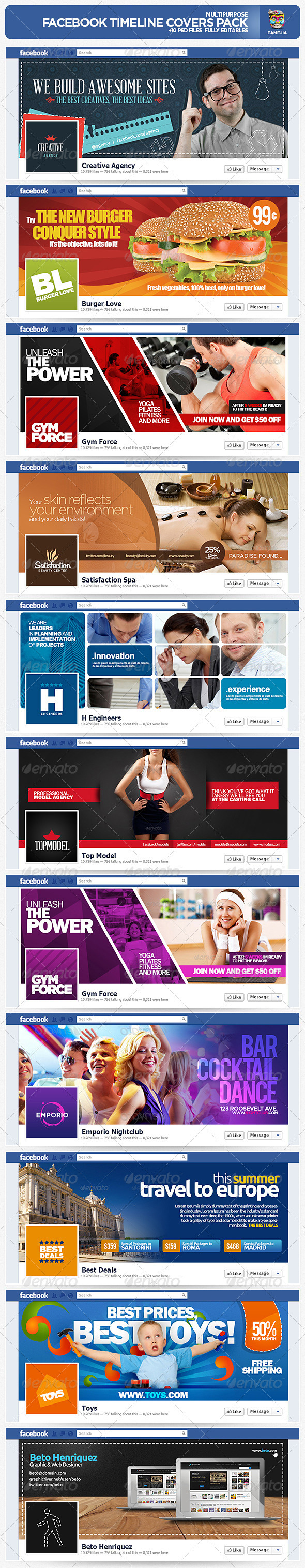 Multipurpose Facebook Timeline Covers Pack - Facebook Timeline Covers Social Media