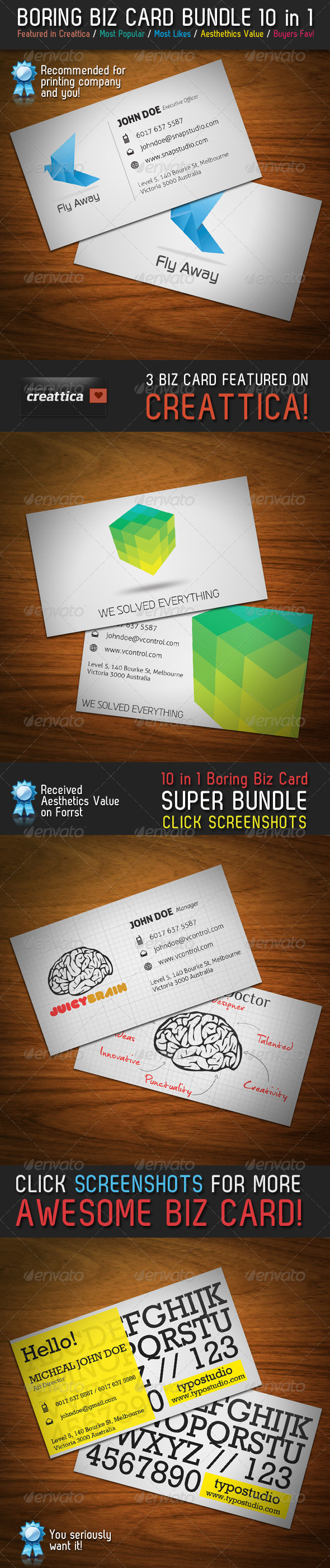 GraphicRiver Boring Business Card Bundle 10 in 1 282975 GraphicRiver Boring Business Card Bundle 10 in 1 282975