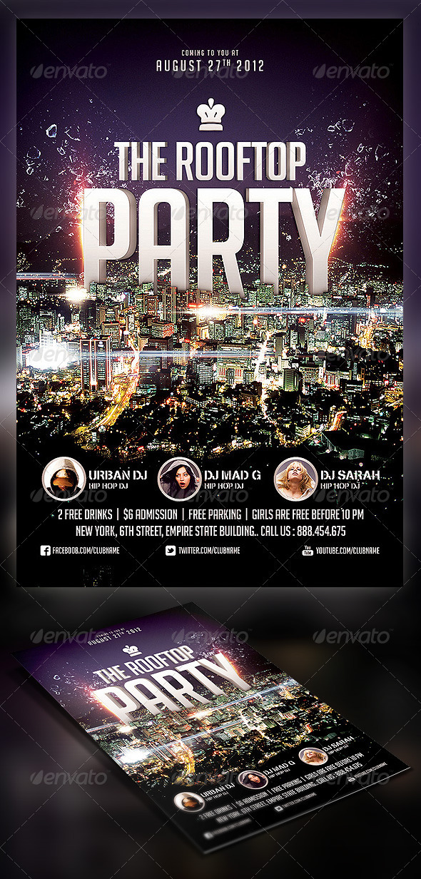 Roof Top Party flyer - Clubs & Parties Events