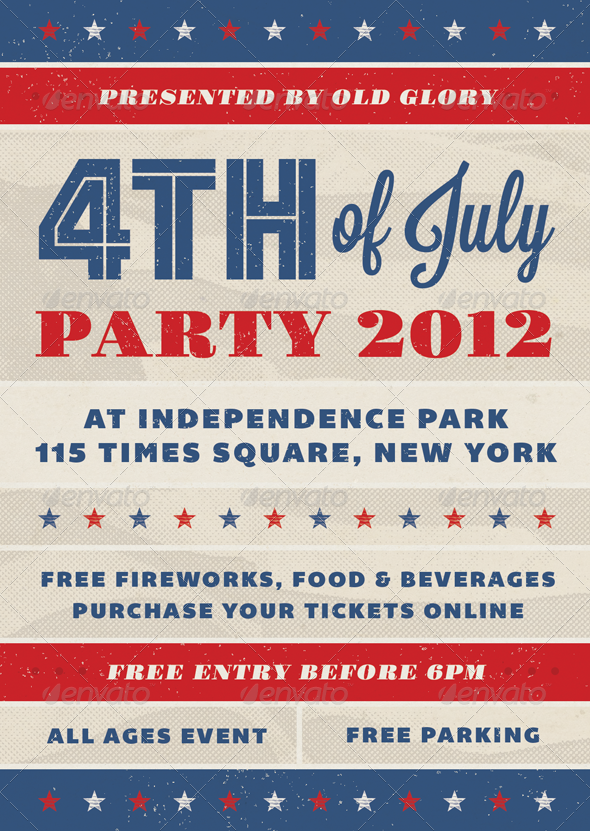 Old Glory - Fourth of July Event Flyer - Holidays Events