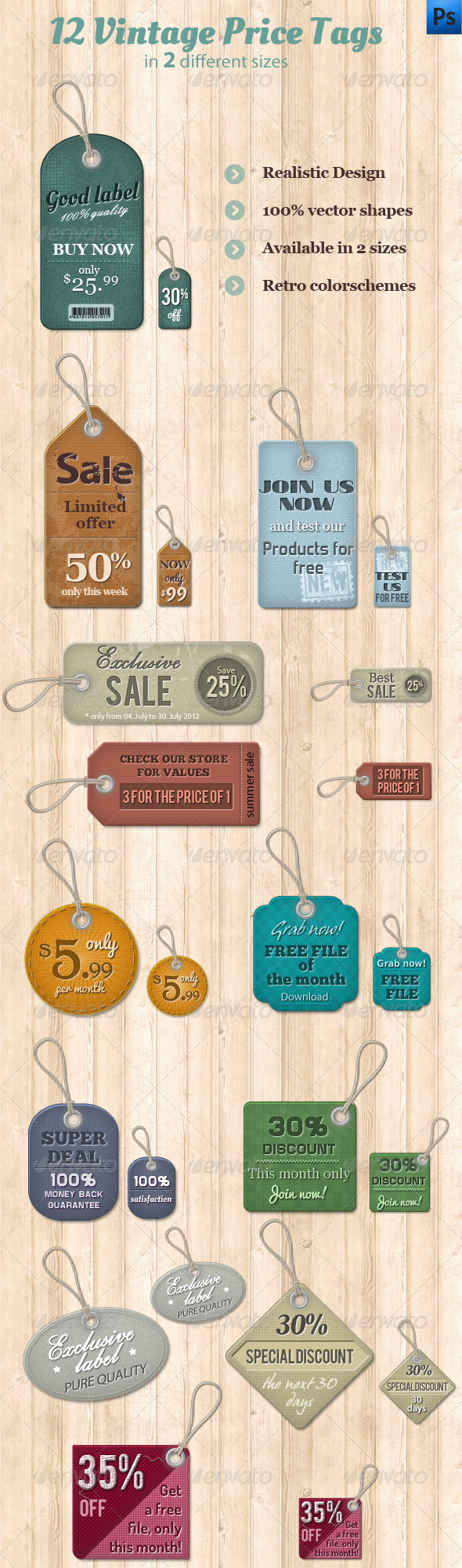 GraphicRiver 12 Vintage Price Tags 2533226 GraphicRiver 12 Vintage Price Tags 2533226
