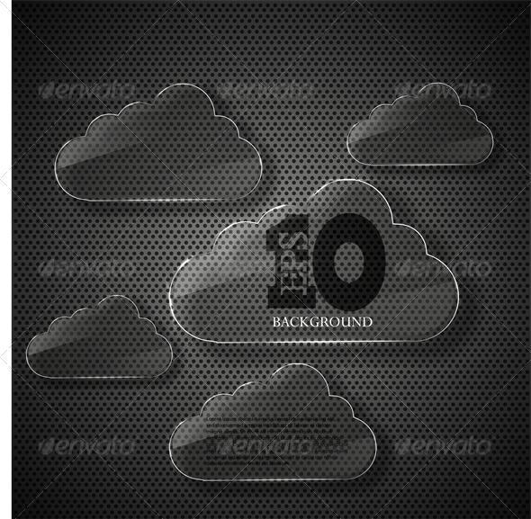 Vector Glass Computer Clouds Background - Backgrounds Business