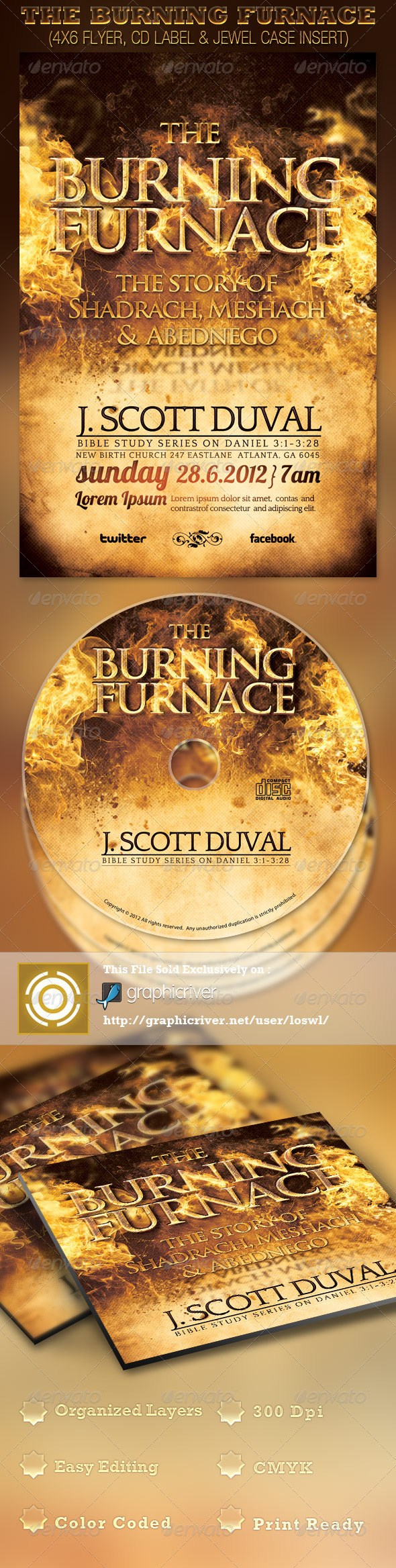 GraphicRiver The Burning Furnace Church Flyer and CD Template 2544959 GraphicRiver The Burning Furnace Church Flyer and CD Template 2544959