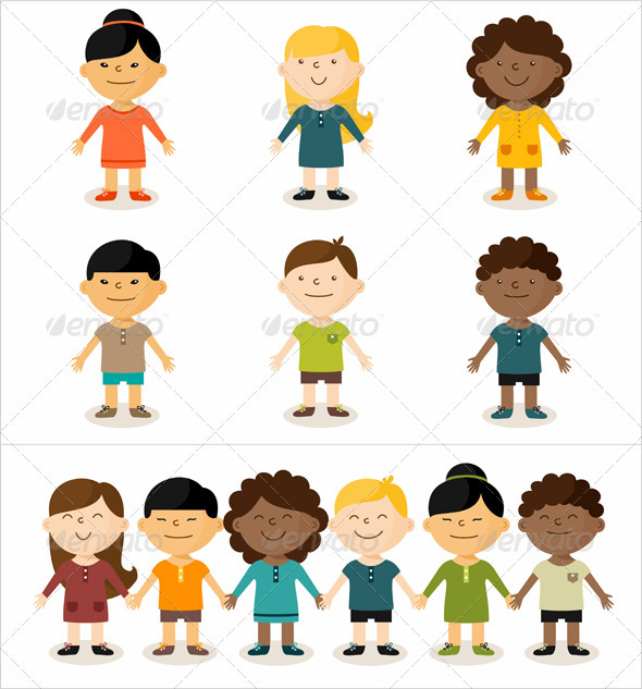 Multicultural Children - People Characters