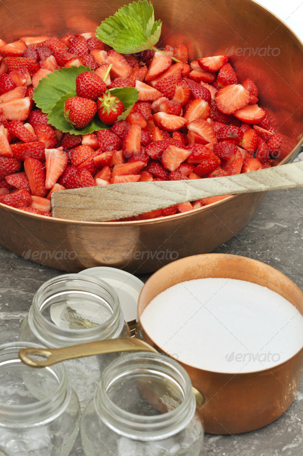 strawberries for jam - Stock Photo - Images