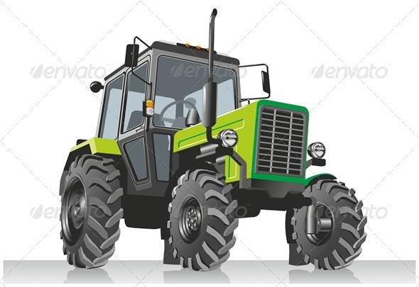 Vector Agricultural Tractor - Man-made objects Objects
