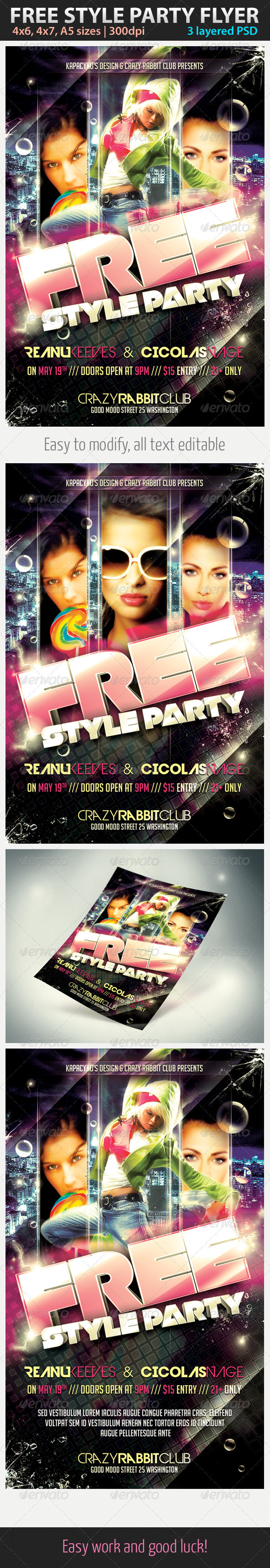 Free Style Party Flyer - Clubs & Parties Events