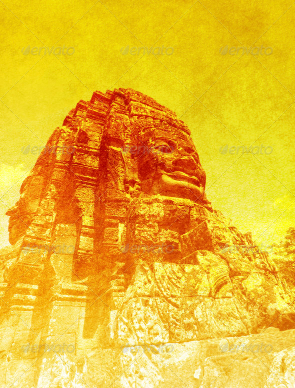 Faces of Bayon - Stock Photo - Images