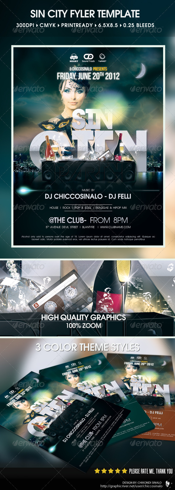 Sin City Party Flyer - Clubs & Parties Events