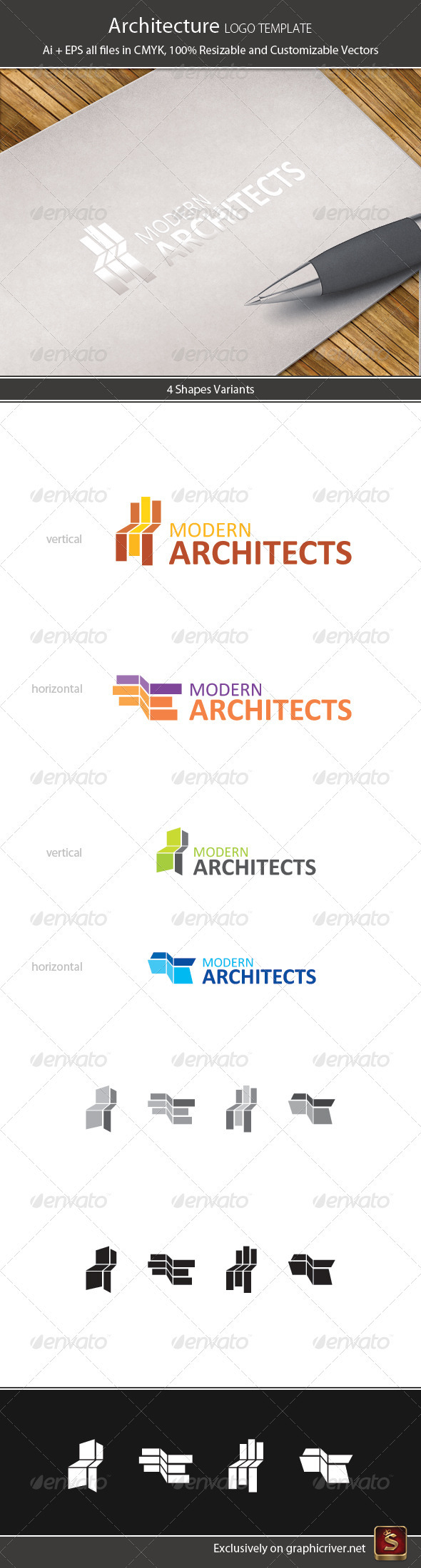 Architecture Logo Template - Vector Abstract